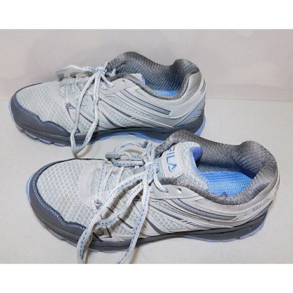 FILA gray & blue/purple fabric sneakers, woman's size 8 - Picture 6 of 9